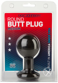 Round Butt Plug Medium Black(disc)