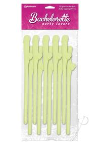 Bp Dicky Sipping Straws Glow 10pk