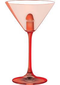 Light Up Martini Weenie Glass Red