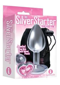 The 9 Silver Starter Heart Plug Pink