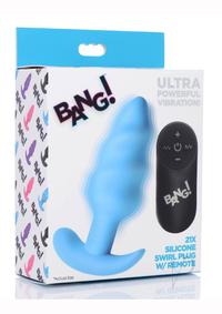 Bang 21x Vibe Swirl Plug W/remote Blue