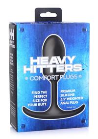 Hh Silicone Weighted Anal Plug Md Black