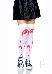 Bloody Zombi Thigh High O/s Wht/rd(sale)