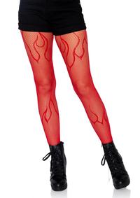 Flame Net Tights Os Red
