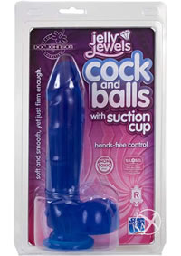 Jelly Jewel Cock W/suct Cup Sapphire