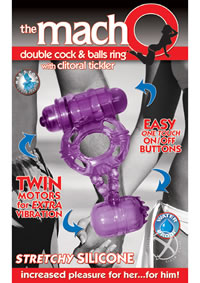 Macho Dbl Cock and Ball Ring - Purple