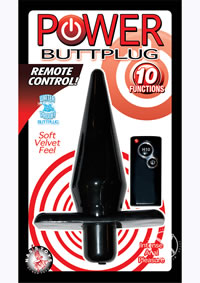 Power Butt Plug W/remote - Black