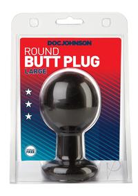 Round Butt Plug Large Black(disc)