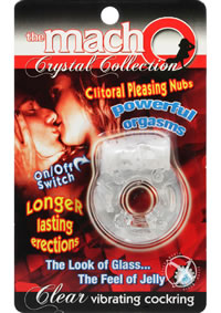 Macho Crystal Vibrating Cockring Clear