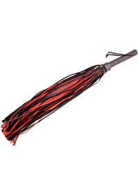 Rouge Long Leather Flogger Blk/red