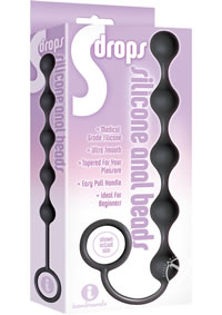 The 9 Drops Anal Beads Black Silicone