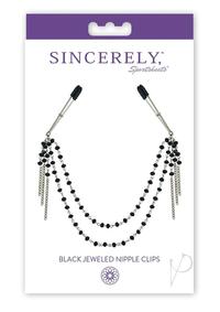 Sincerely Blk Jeweled Nipple Clips(disc)
