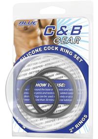 Cb Gear Silicone Cock Ring Set Black