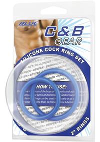 Cb Gear Silicone Cock Ring Set Blue