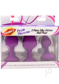 Frisky Purple Pleasure Silicone Plug 3pc