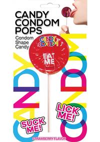 Candy Condom Pop Carded Strawberry