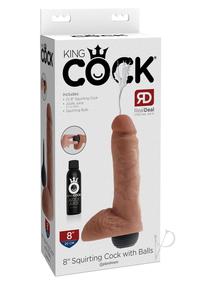 Kc 8 Squirting Cock W/balls Tan