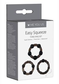 Myu Easy Squeeze Cock Ring Set Black Os