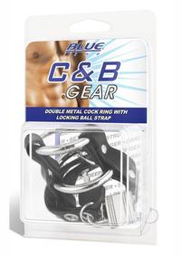 Cb Gear Double Metal Cock Ring W/strap