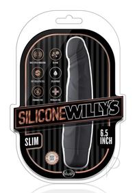 Silicone Willy Slim Vibe Dildo 6.5 Blk