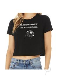 Objects Of Conquest Crop Black Tshirt Lg