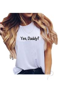 Yes Daddy White Tshirt Xl