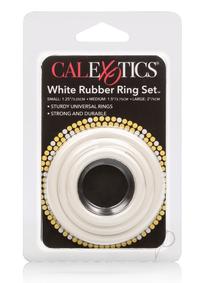 Rubber Cock Ring White 3 Piece