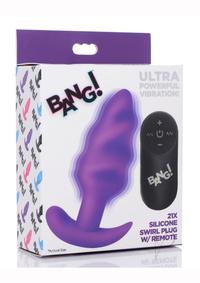 Bang 21x Vibe Swirl Plug W/remote Purple