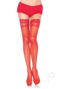Stay Up Lace Top Thigh High Plus Red