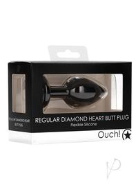Ouch Diamond Heart Butt Plug Reg Black