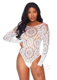 Crochet Lace Crotch Thong Teddy S/m Whit
