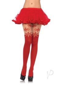 Spandex Snowflake Hose Accent Os Red
