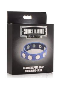 Cg Leather Speed Snap Cockring Blue