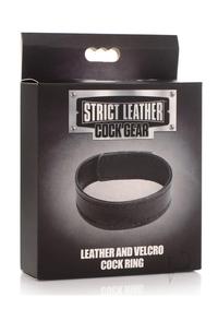 Cg Velcro Leather Cockring Black