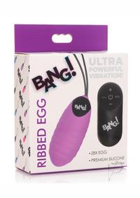 Bang 28x Ribbed Silicone Egg Purple