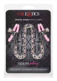 Nipple Play Crystal Chain Clamps Pink