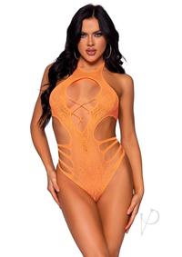 Seamless Lace Strappy Bodysuit Os Orn