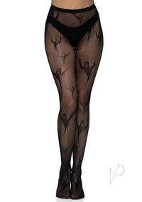 Spooky Ghost Fishnet Tights Os Black